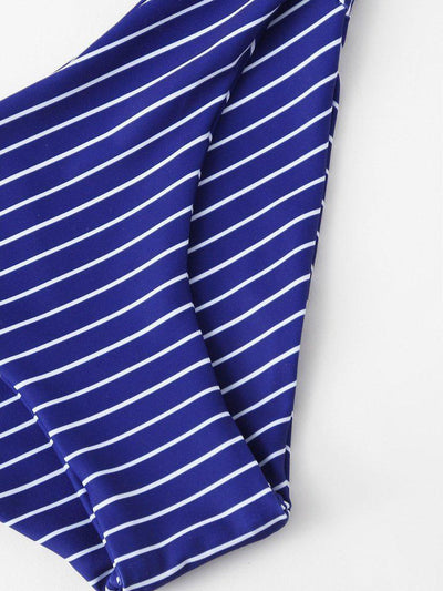 Striped Self Tie Bikini Set-swimwear-Des Mess