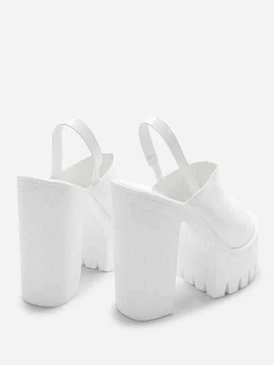 Peep Toe Patent Leather Platform Heels-shoes-Des Mess