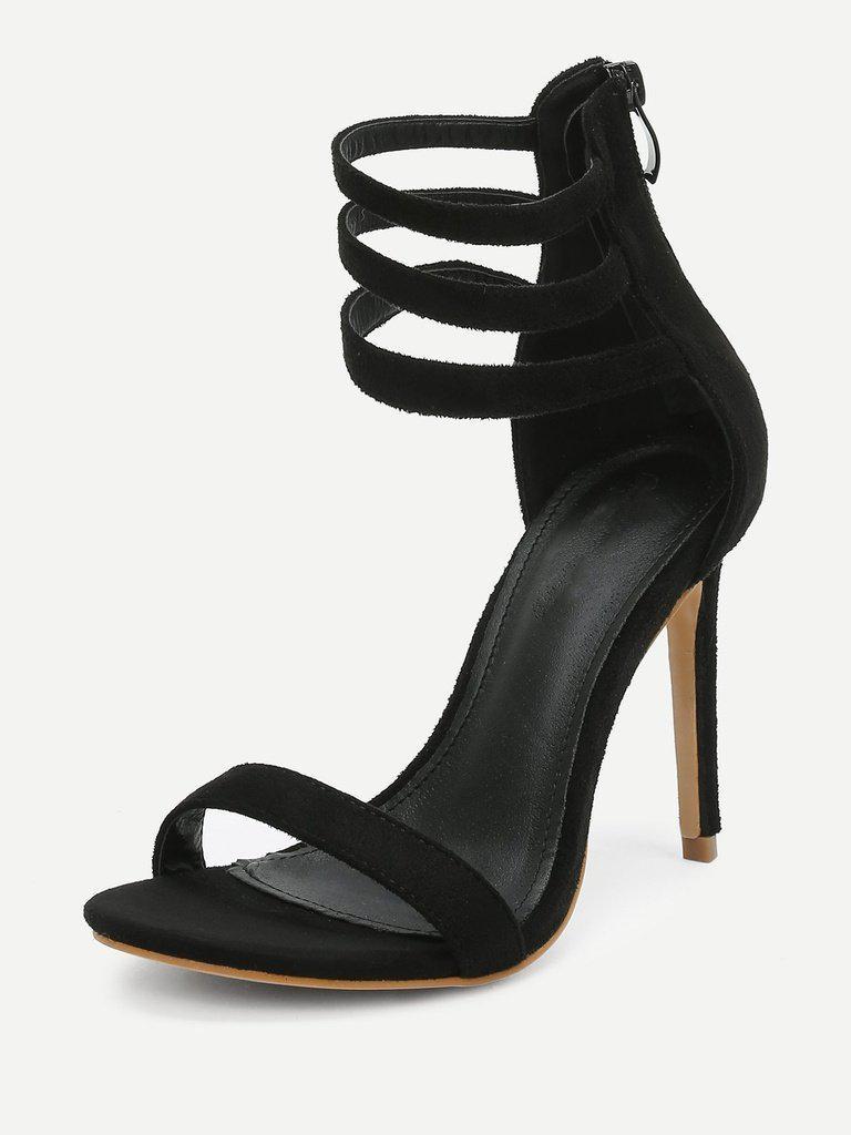 Strappy Design Suede High Heels-shoes-Des Mess