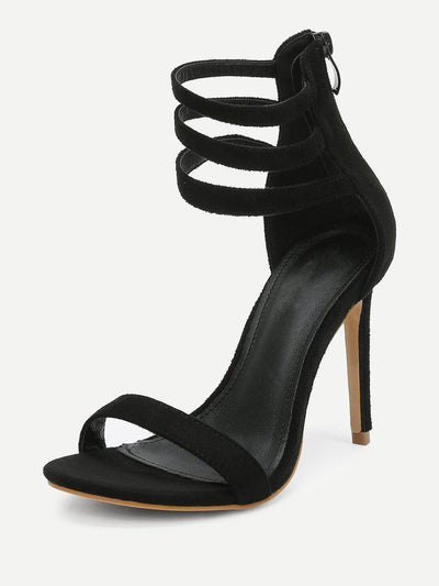 Strappy Design Suede High Heels-shoes-Des Mess