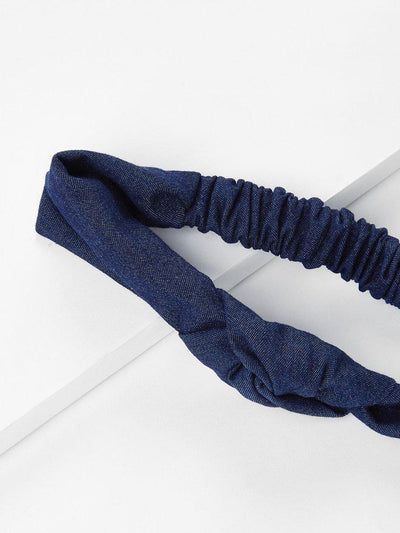 Knot Design Denim Headband-hair-Des Mess