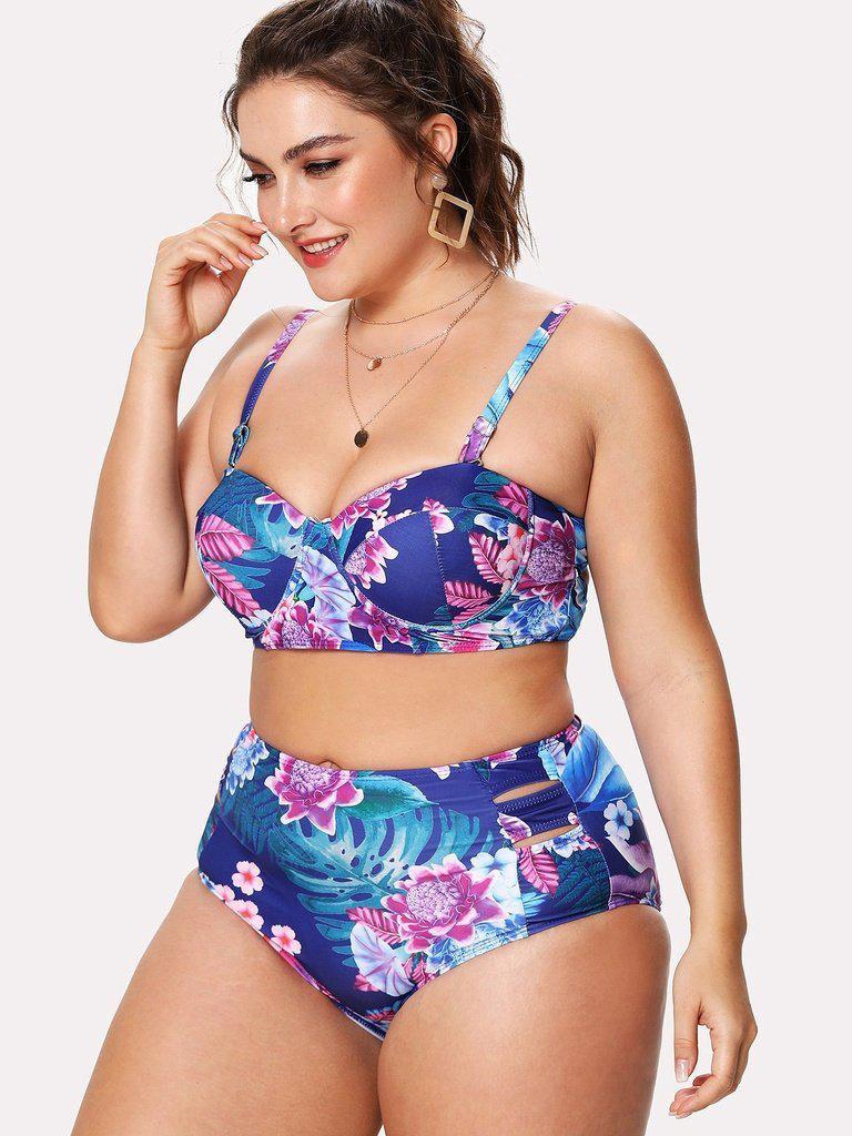Flower Print Bikini Set-swimwear-Des Mess