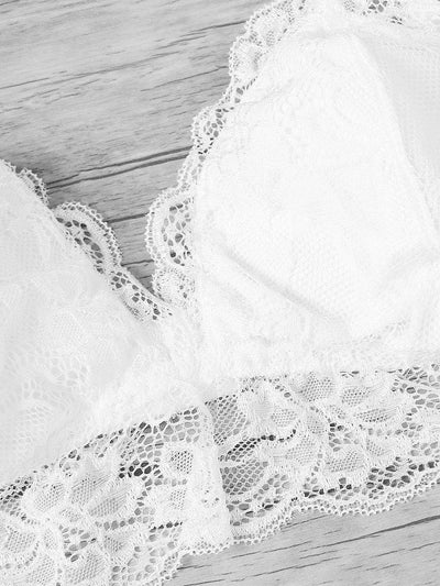 Lace Trim Triangle Bralette-lingerie-Des Mess