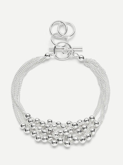 Metal Beaded Design Layered Chain Bracelet--Des Mess