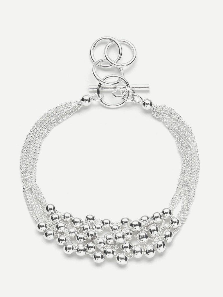 Metal Beaded Design Layered Chain Bracelet--Des Mess