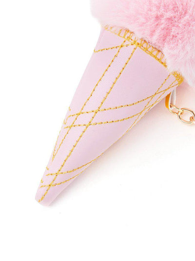 Ice cream Deign Keychain With Pom Pom-others-Des Mess