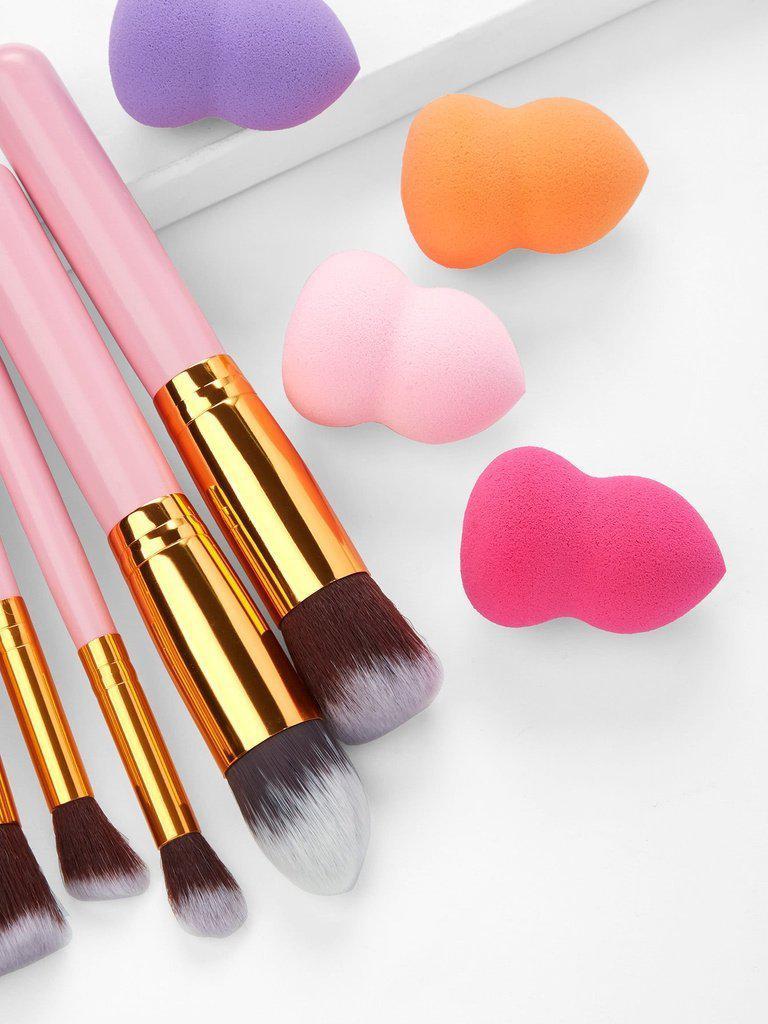 Professional Cosmetic Brush 10Pcs With 4 Puffs--Des Mess