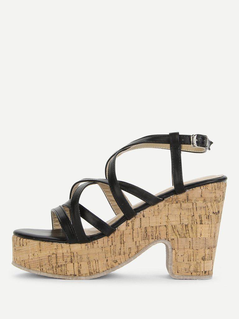Strappy Platform Wedge Sandals-shoes-Des Mess
