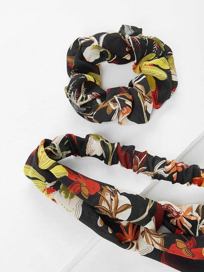 Flower Print Headband & Hair Tie-hair-Des Mess