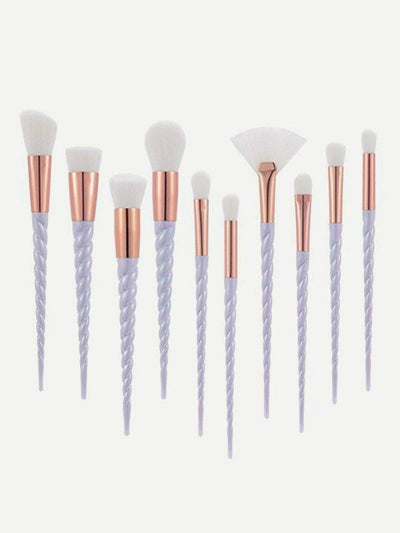 Screw Handle Design Makeup Brush Set 10Pcs-makeup-Des Mess