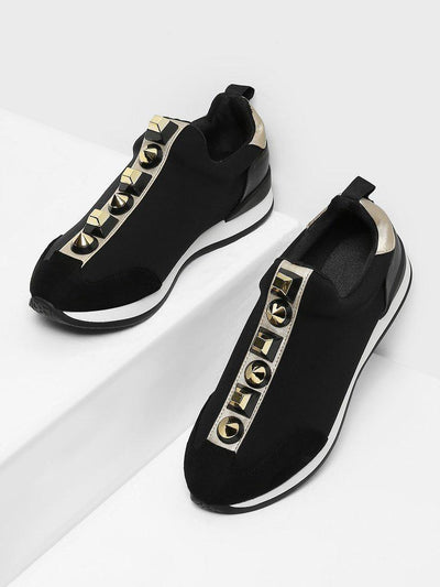 Studded Design Slip On Sneakers-shoes-Des Mess