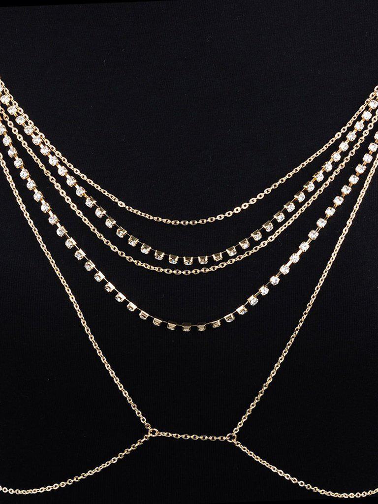 Rhinestone Decorated Chest Body Chain-jewelry-Des Mess