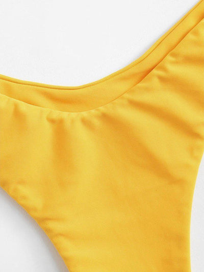 Crinkle Detail Bandeau Bikini Set-swimwear-Des Mess