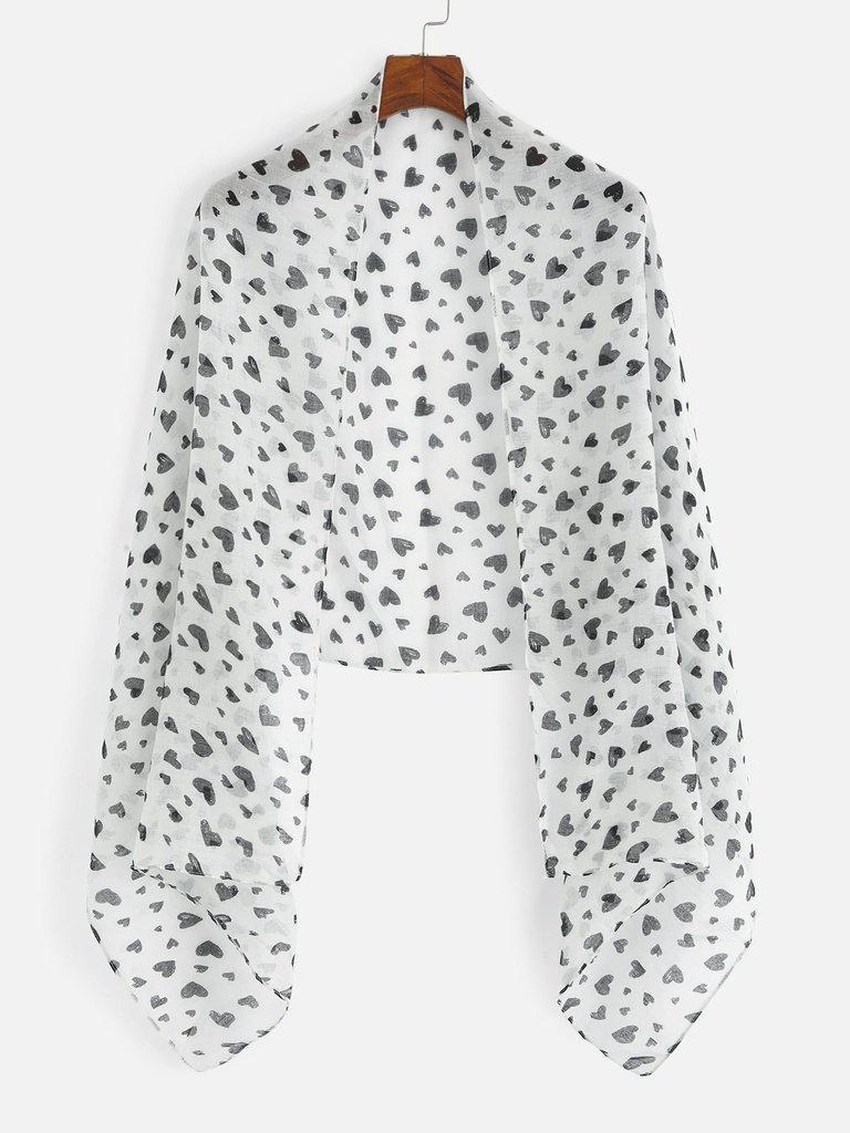 Heart Pattern Light Weight Scarf-accessories-Des Mess