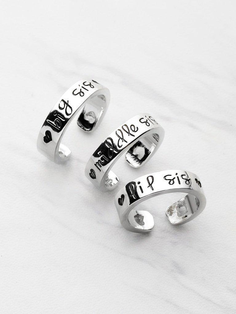 Heart Shaped Detail Friendship Rings 3pcs-jewelry-Des Mess