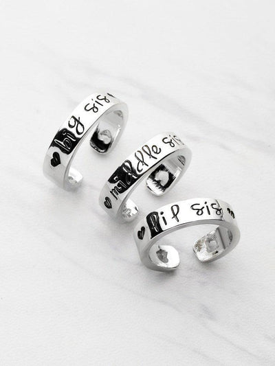 Heart Shaped Detail Friendship Rings 3pcs-jewelry-Des Mess