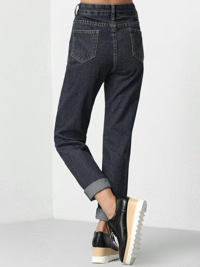 Roll Cuff Boyfriend Jeans-bottom-Des Mess