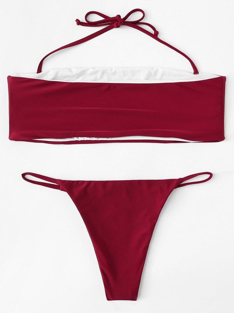 Halter Bandeau Bikini Set-swimwear-Des Mess