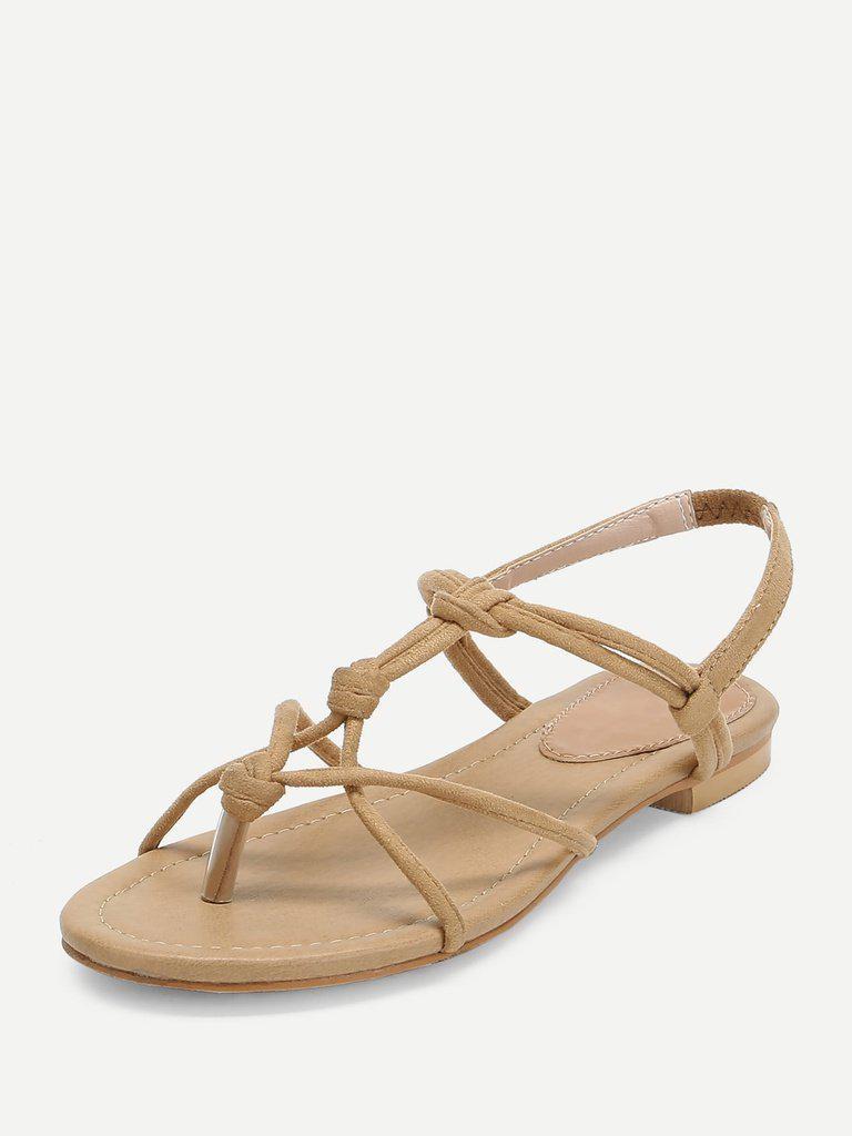 Toe Post Strappy Flat Sandals-shoes-Des Mess