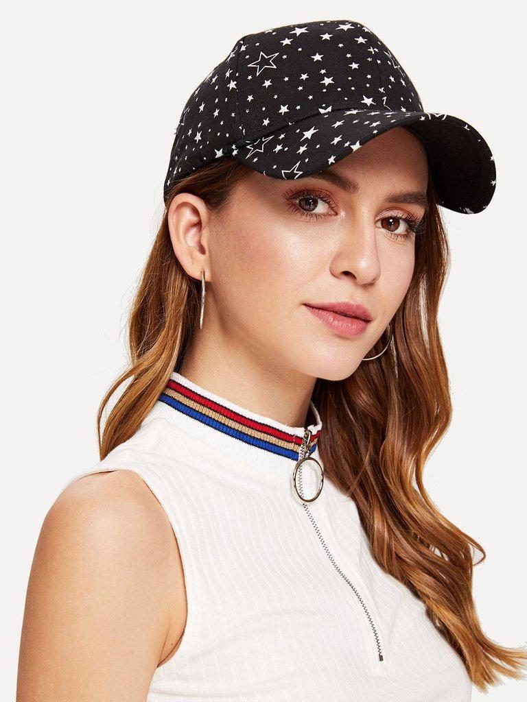 Star Print Baseball Cap-accessories-Des Mess