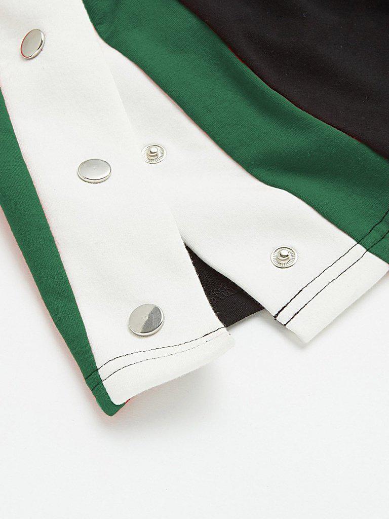 Side Striped Button Embellished Shorts-bottom-Des Mess