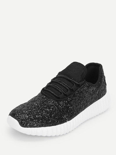 Low Top Glitter Trainers-shoes-Des Mess