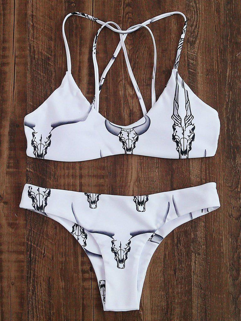 Animal Print Strappy Back Bikini Set-swimwear-Des Mess