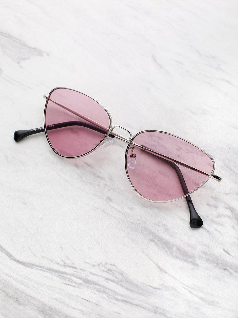 Oval Shaped Flat Lens Sunglasses-accessories-Des Mess