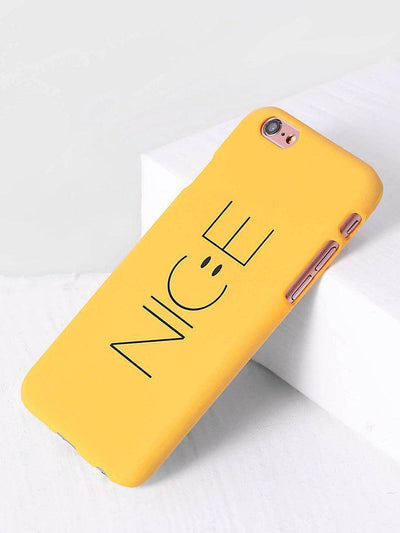 Yellow Letter Print iPhone Case-others-Des Mess
