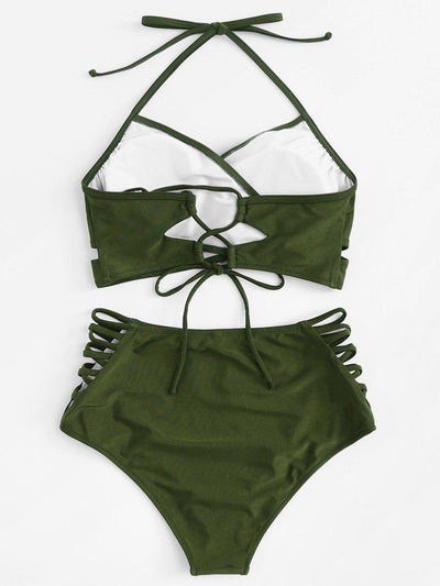 Cross Wrap Strappy Bikini Set--Des Mess