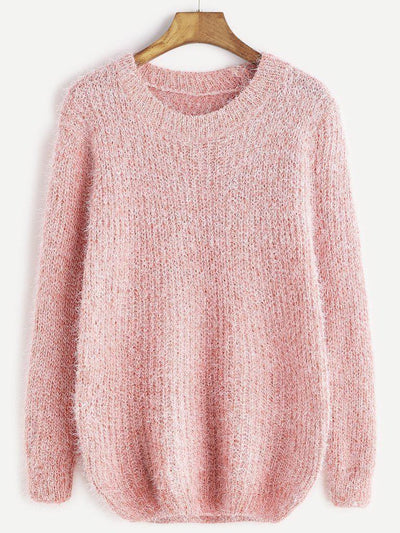 Fuzzy Chunky Knit Sweater-outerwear-Des Mess