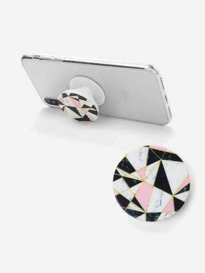 Color Block Round Portable Phone Holder-others-Des Mess