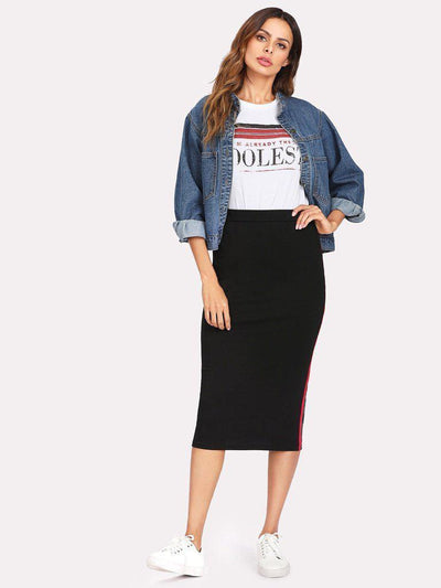 Striped Tape Side Skirt-bottom-Des Mess