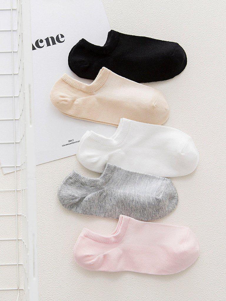 Plain Invisible Socks 5Pairs-accessories-Des Mess