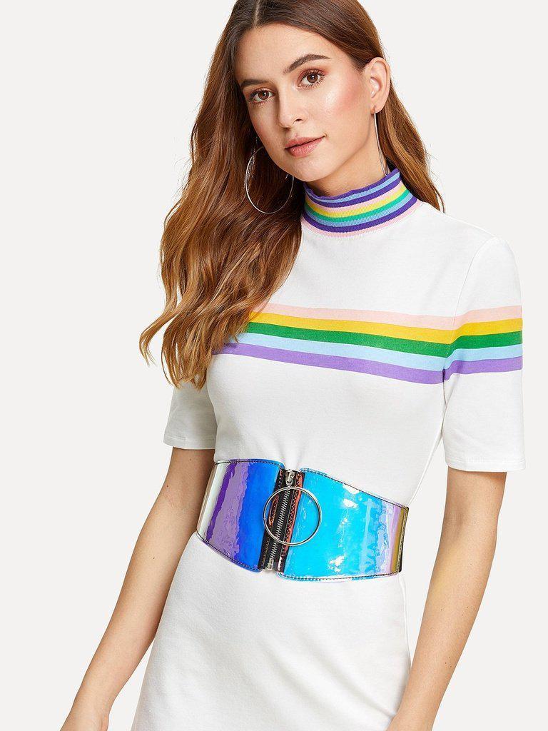 Iridescence Zipper Up Belt-accessories-Des Mess