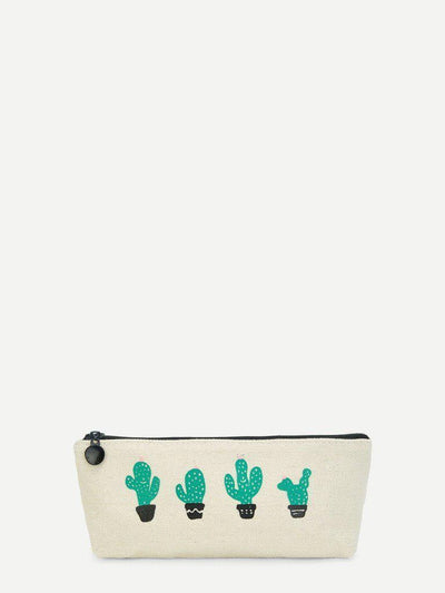 Cactus Print Pencil Case-others-Des Mess