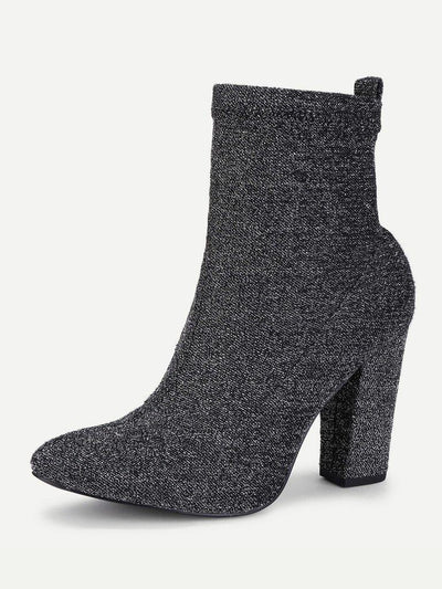 Almond Toe Block Heeled Ankle Boots-shoes-Des Mess