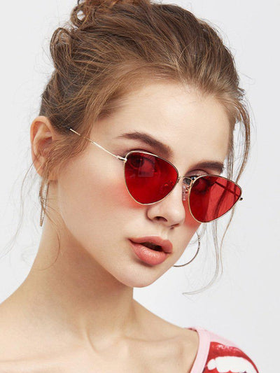Oval Shaped Flat Lens Sunglasses-accessories-Des Mess