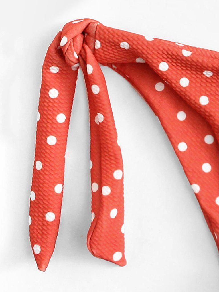 Polka Dot Knot Bikini Set-swimwear-Des Mess
