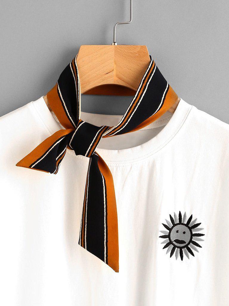 Block Striped Twilly Scarf-accessories-Des Mess