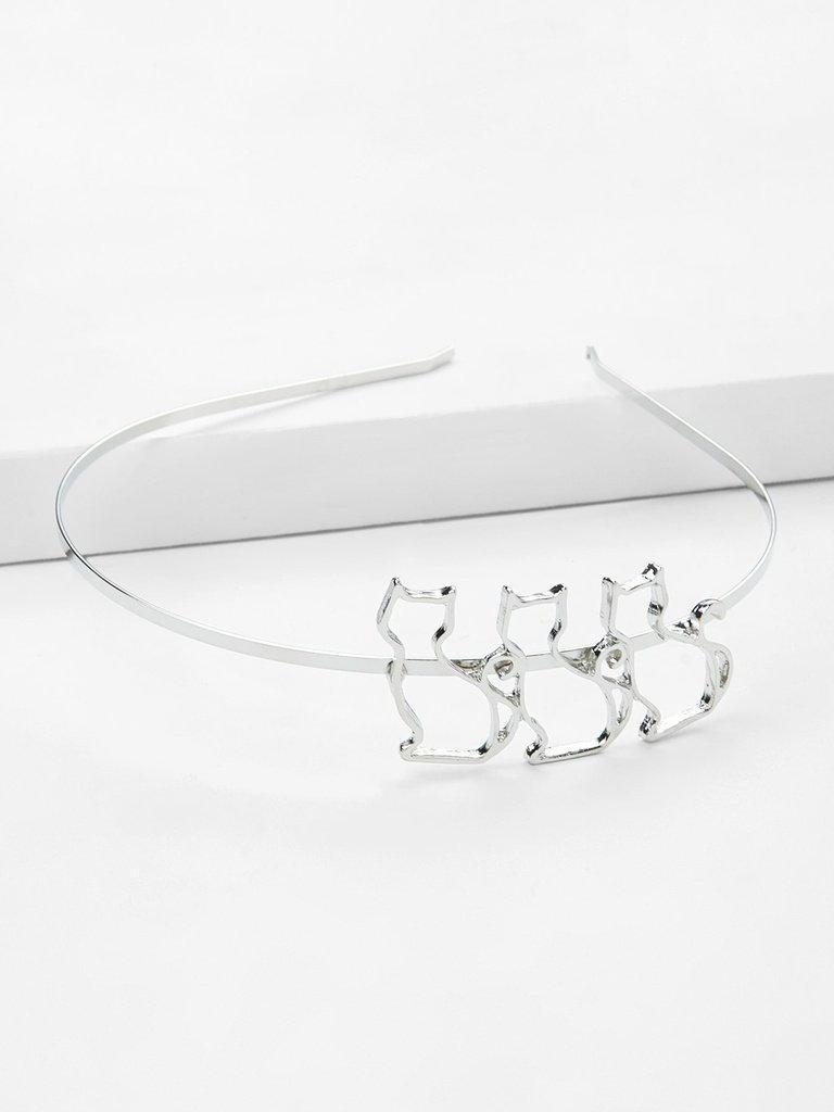 Hollow Out Cat Decorated Metal Headband-hair-Des Mess
