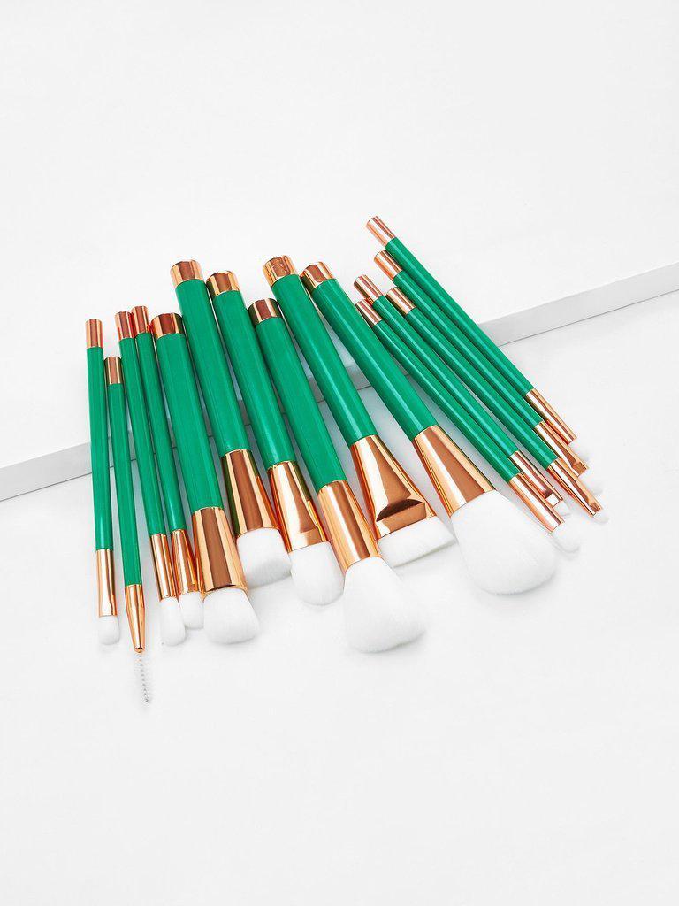 Color Block Makeup Brush 15pcs-makeup-Des Mess
