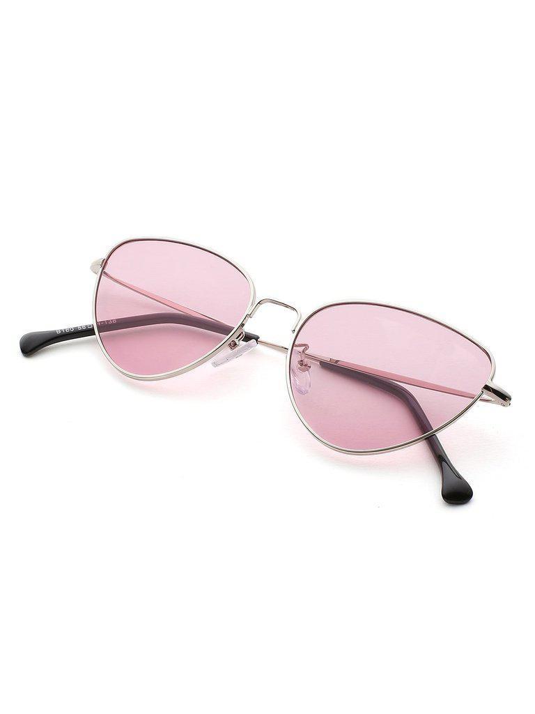 Oval Shaped Flat Lens Sunglasses-accessories-Des Mess