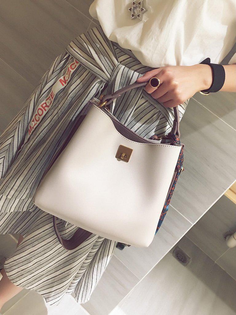 PU Shoulder Bag With Scarf Tassel-accessories-Des Mess