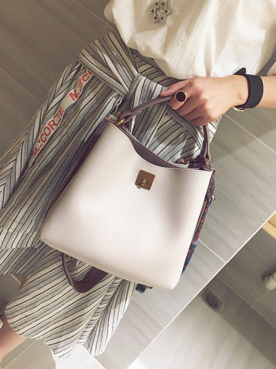 PU Shoulder Bag With Scarf Tassel-accessories-Des Mess