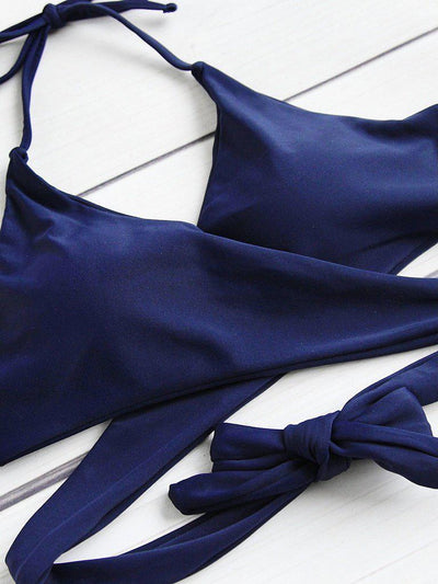 Calico Print Wrap High Waist Bikini Set--Des Mess