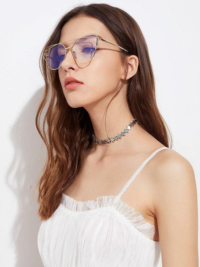 Metal Frame Cat Eye Glasses-accessories-Des Mess