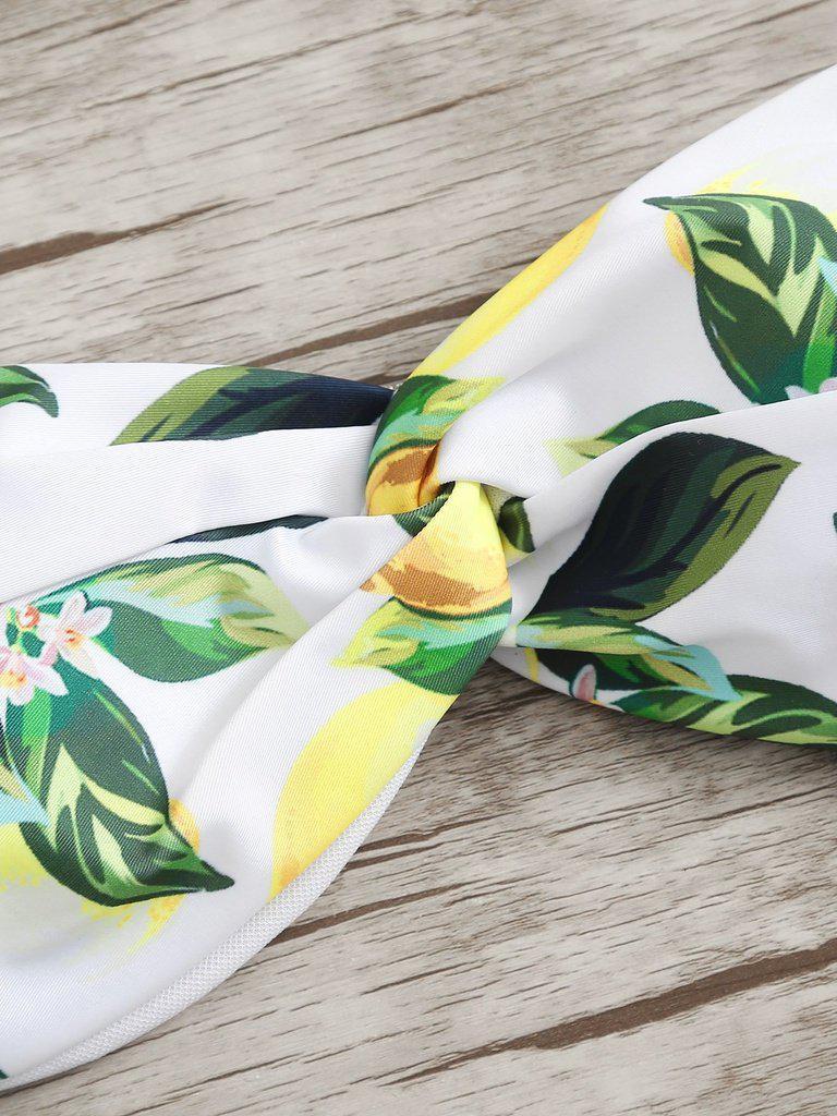 Fruit Print Twist Bikini Set-swimwear-Des Mess