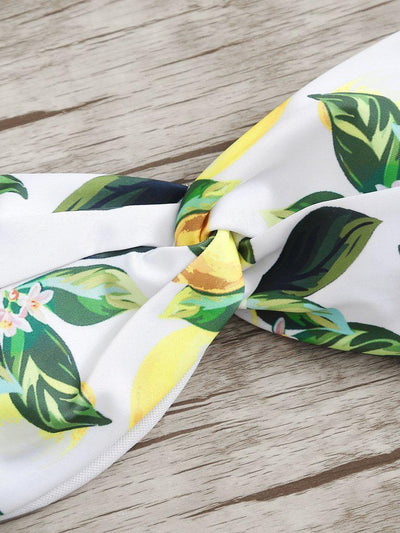 Fruit Print Twist Bikini Set-swimwear-Des Mess