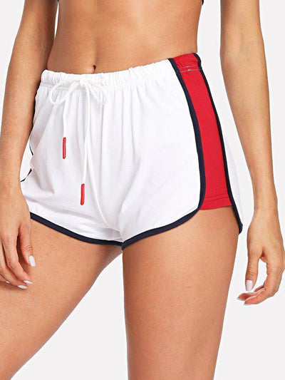 Contrast Panel Side Dolphin Shorts-bottom-Des Mess